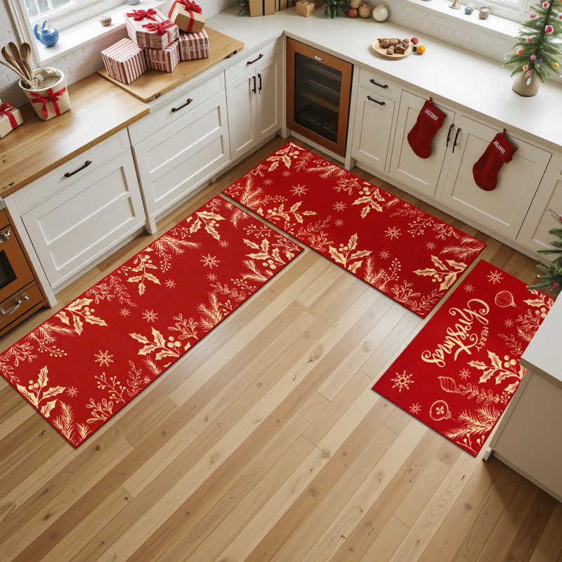 Tapis et tapis de cuisine de Noël 