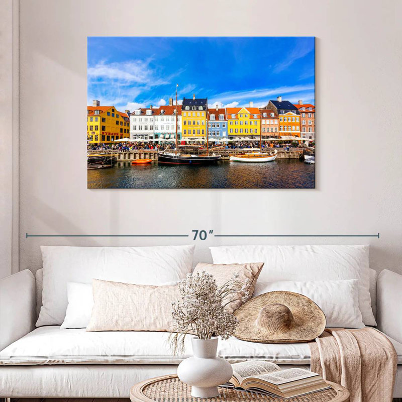 Ravi au port de Nyhavn, H 30 po x l 45 po