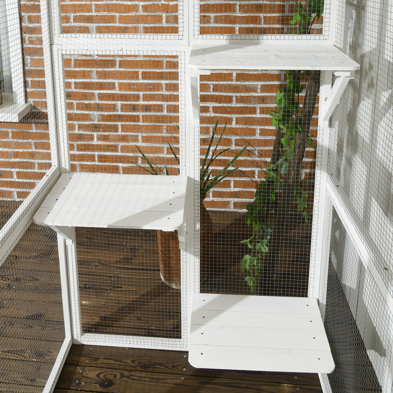 Darrnell Outdoor Cat House,wood, White
