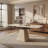 Modern Expandable Folding Dining Table with Leather-Wrapped Base Square Retractable Rock Slab Top Space Saving Kitchen Table for Small Apartments