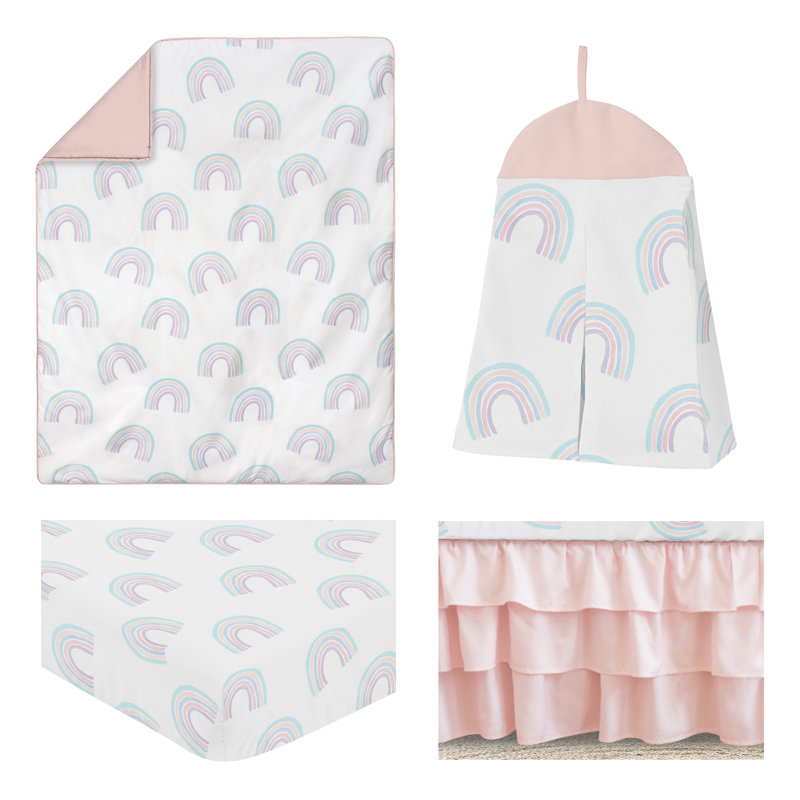 Rainbow 4 Piece Crib Bedding Set