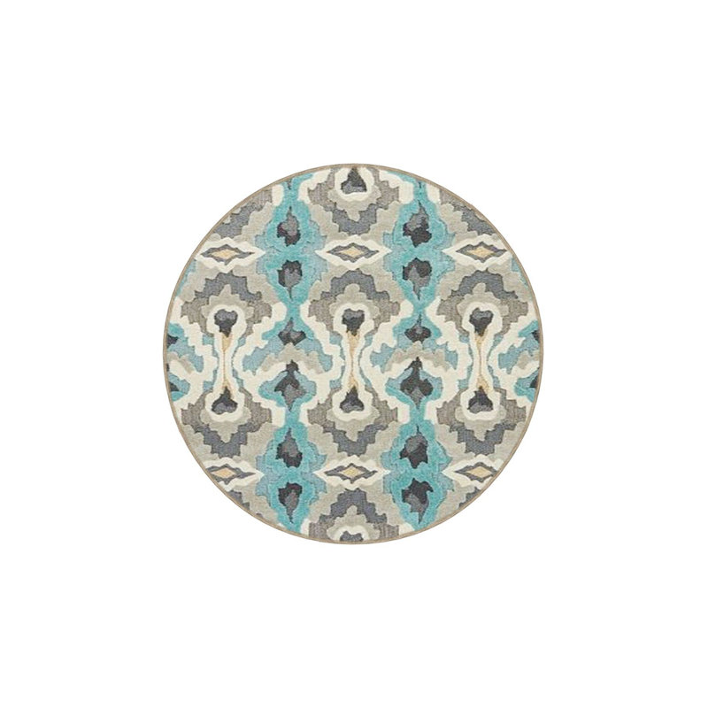 Tapis tissé lavable à motifs bleus, Sous-tapis rectangulaire 4 pi 7 po x 6 pi 7 po inc