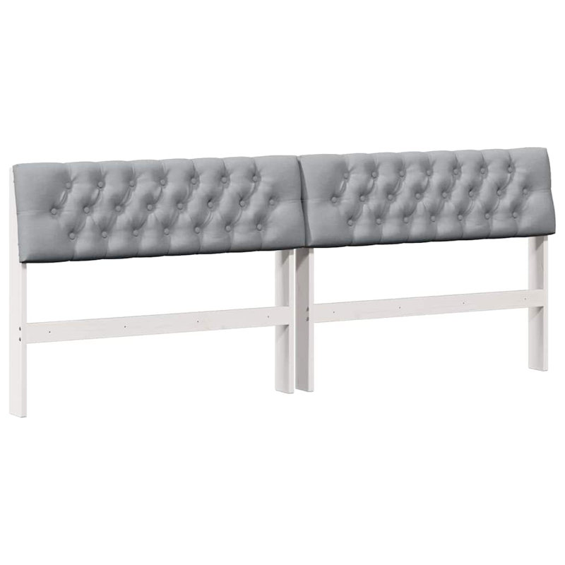 Solid Wood Headboard, King, Light Grey, White