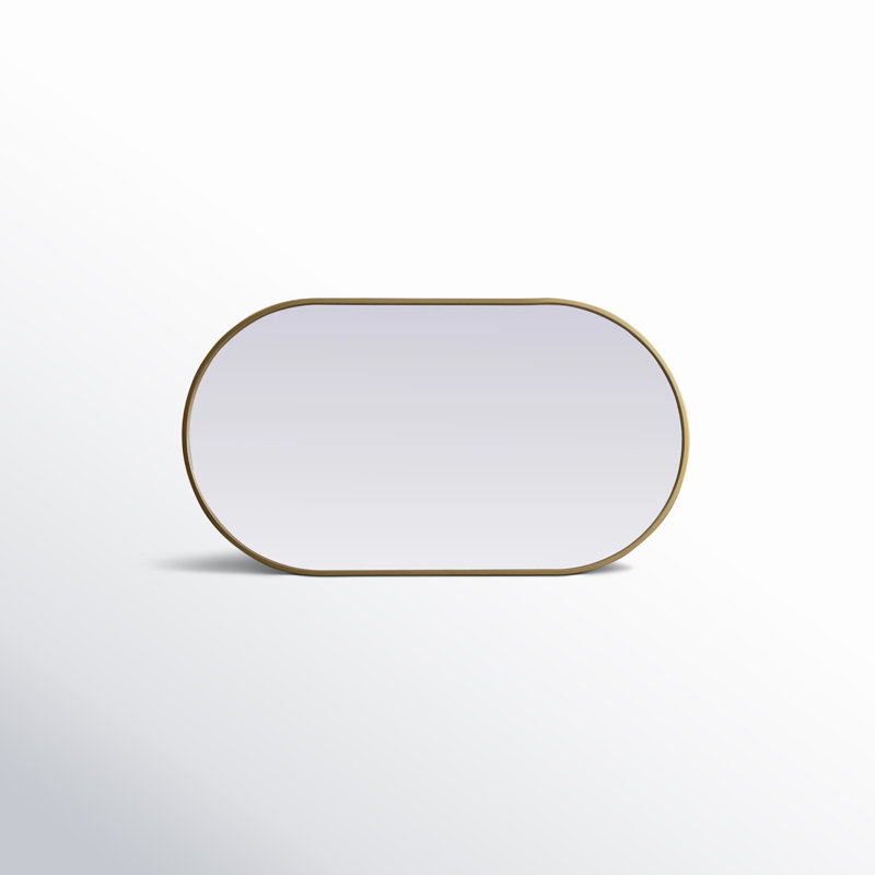 Sabine Metal Pill Wall Mirror, Brass, 36" x 20"