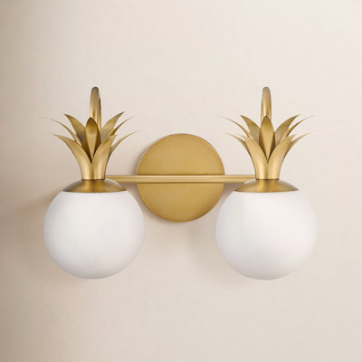 Gazala 2 Light Frosted Dimmable Vanity Light