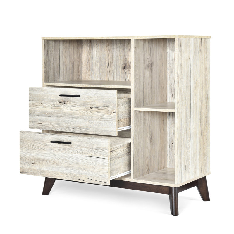 Armoire de rangement moderne en faux bois Mid-Century, l 35,88 po x P 16,57 po, H 36,97 po, Chêne