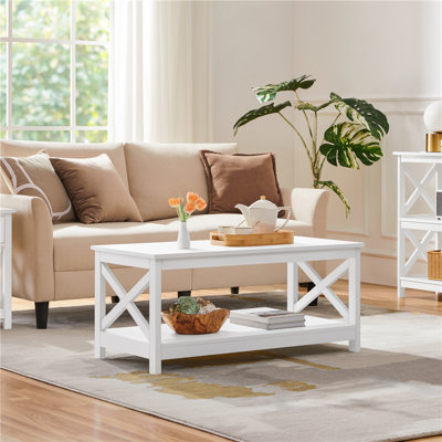 Solid Coffee Table with Storage