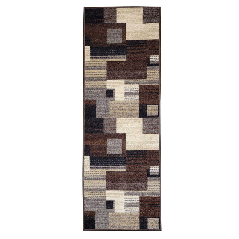 Tujuan Geometric Synthetic Water Resistant Non-Skid Kitchen Mat