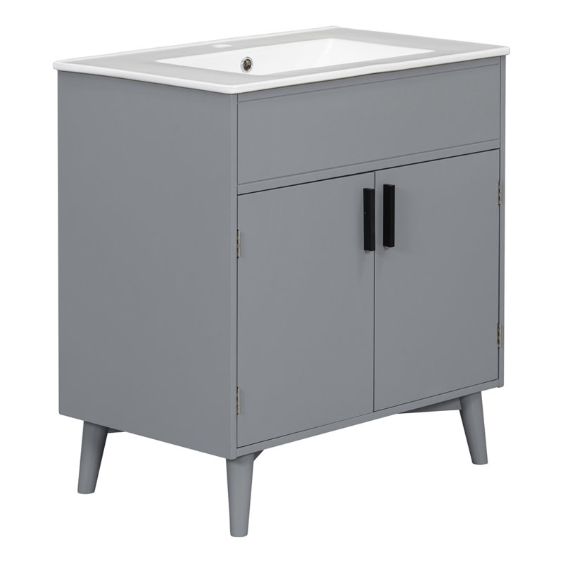 Leeani 30" Single Bathroom Vanity Set, Gris