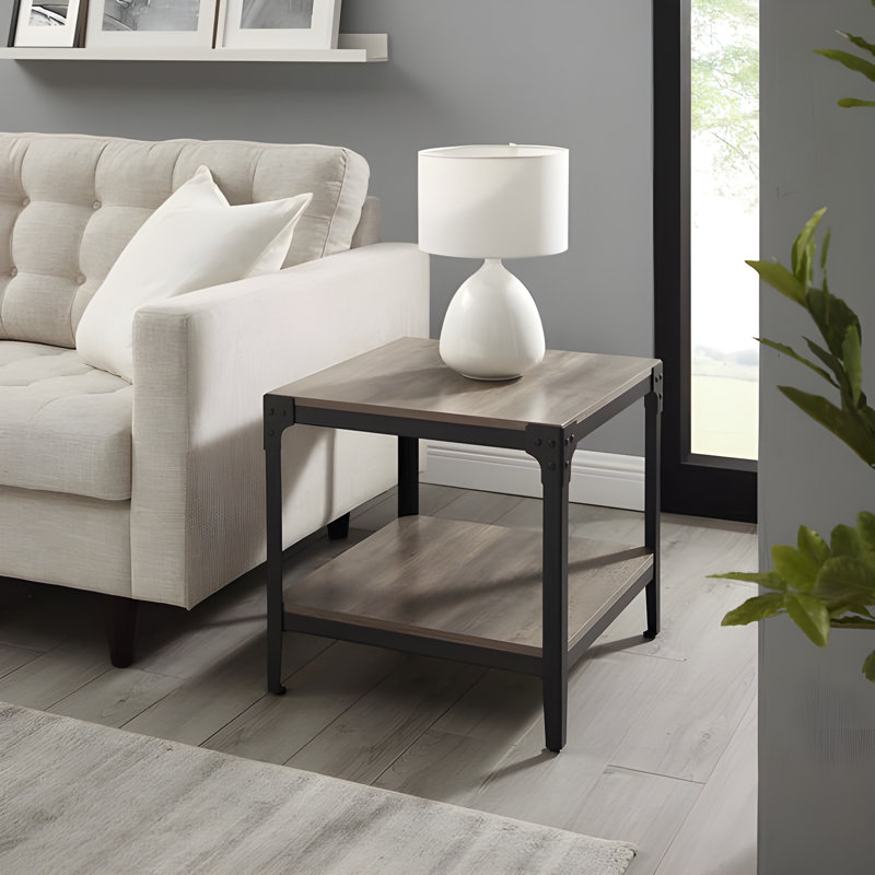 Vipin 2 Piece Side Table Set, Gray Wash