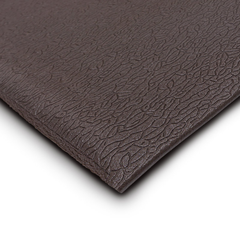 Tapis d'intérieur anti-fatigue antidérapant à poils courts Jeshawn, Brun