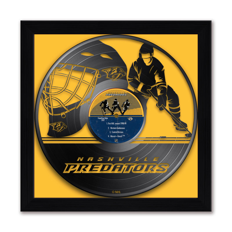 Disque vinyle des Predators de Nashville (NHL), impression encadrée 13" x 13"., NHL Nashville Predators