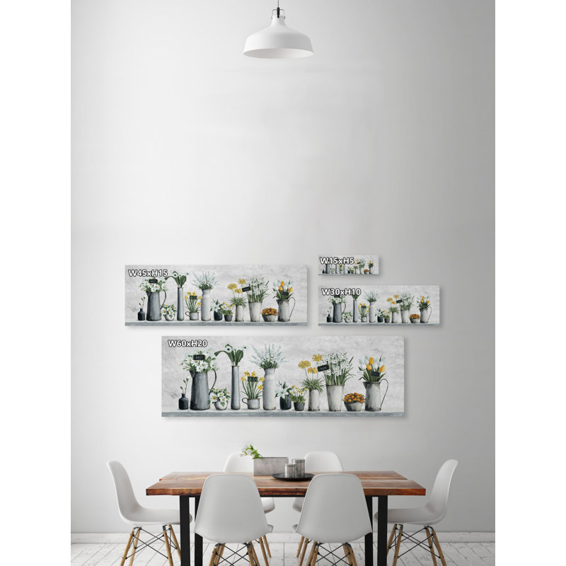 «Outdoor Flower Pots», reproduction sur toile tendue, H 15 po x l 45 po x P 1,5 po