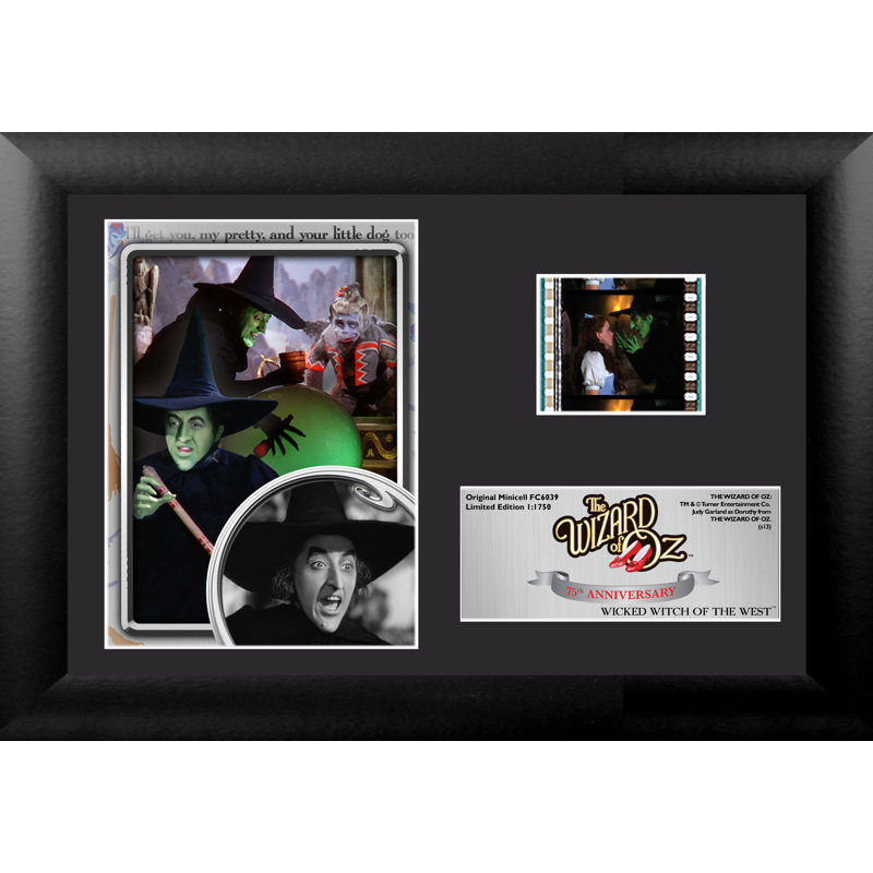 (plie malveillante) souvenirs encadrée mini filmcell presentation Wizard of Oz 75th Anniversary