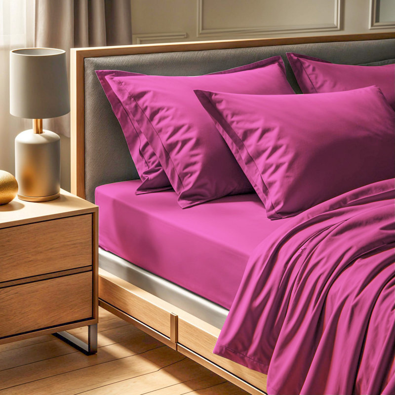 Premium Fitted Sheet, Dusty Rose, 55.1 x 74.8 inches | 100% Cotton Ranforce, 155 Thread Count | Soft, Breathable, and Machine Washable at 86°F | Perfect for Luxurious Bedding and Comfort