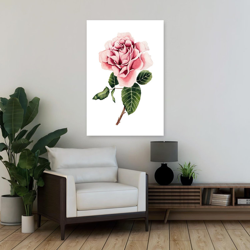 Aquarelle, rose, rose, classique, délicat, élégant, rose, fleur, nature, art mural, H 36 po x l 24 po