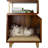 Nightstand, Rustic End Table with Storage, USA Grown Solid Poplar Hardwood, Side Table, Cat Table
