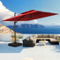 118" Square Double Top Patio Cantilever Umbrella, Weighted Base Included