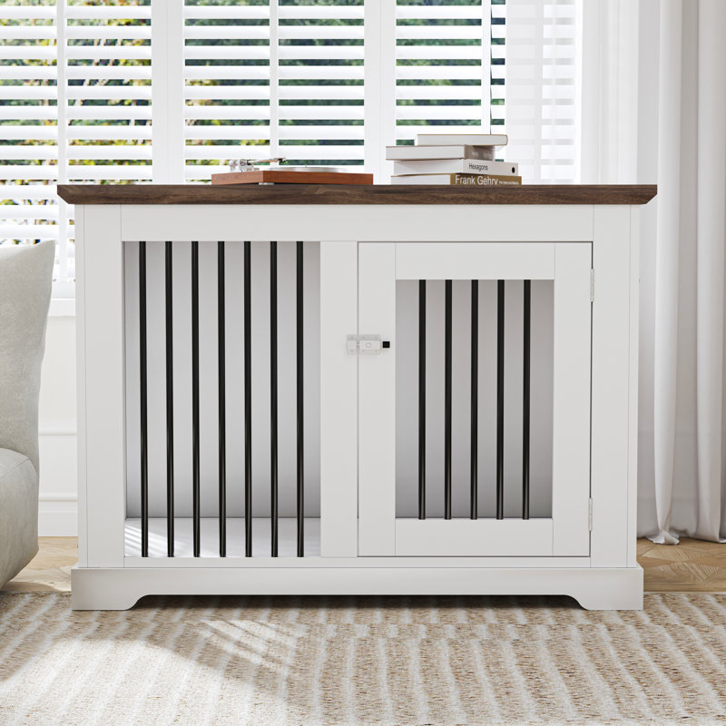 Cage pour animal de compagnie Tucker Murphy Pet ™ Furniture, Blanc / noyer