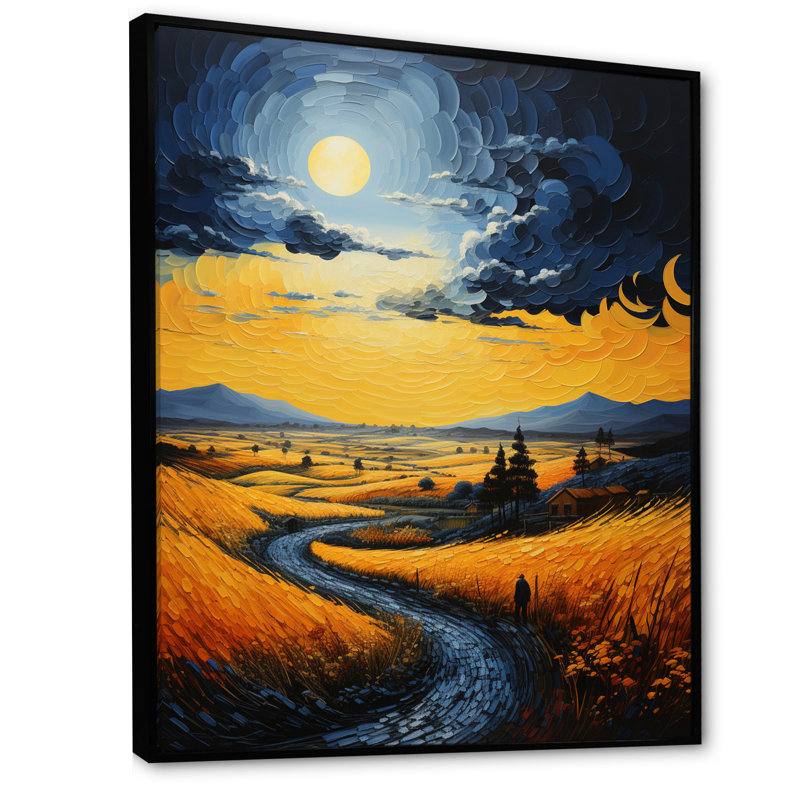 «Countryside Wheat And Sky IV», reproduction d'art sur toile, H 44 po x l 34 po x P 1,5 po, Cadre flottant noir