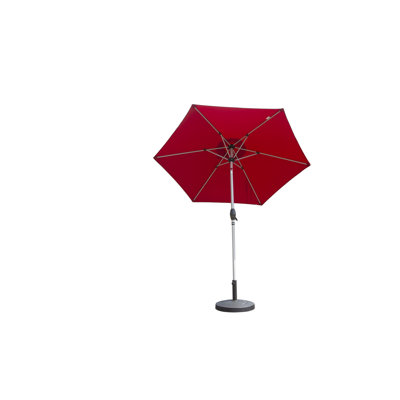 7.5Ft Outdoor Table Umbrella, Brick Red, Protected And Waterproof, 6 Ribs, Effortless Convenient Tilt Crank Feature For Garden Deck Backyard Pool Patio Sun Water Protected, Firm