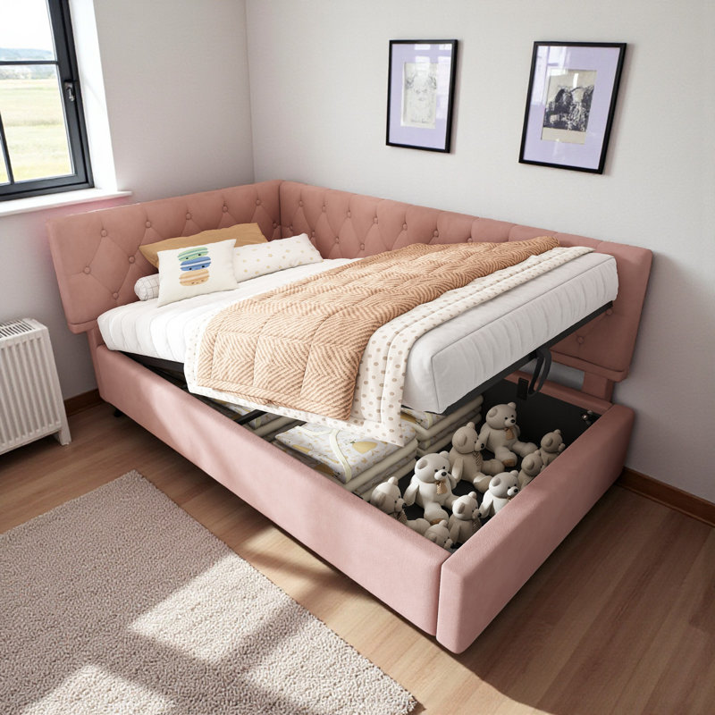 Upholstered Daybed, Pink