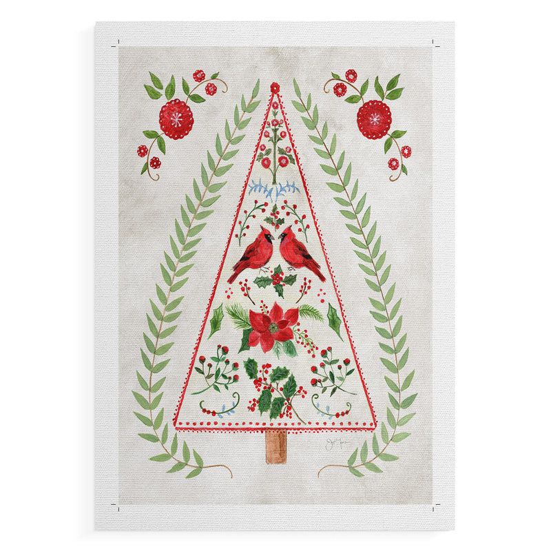 Christmas Folk Tree -Canvas Print Only - NOT FRAMED, 48" H x 32" W