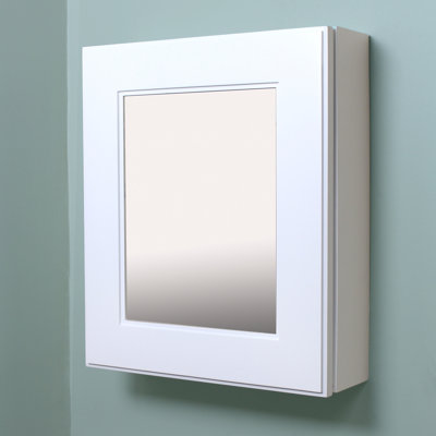 16.875'' W 19.875'' H Surface Framed Medicine Cabinet Mirror 3 Adjustable