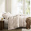 3 Pcs King Duvet - Natural Linen And Rayon Cotton Fabric, Soft Handfeel, Classic Stripe, Standard 100 Product, Comfortable Sleep, Sophisticated Appeal, Machine Washable