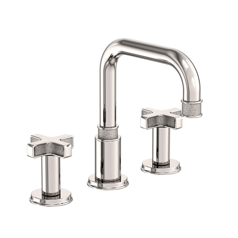 Griffey Widespread Bathroom Faucet with Drain Assembly, Polished Nickel