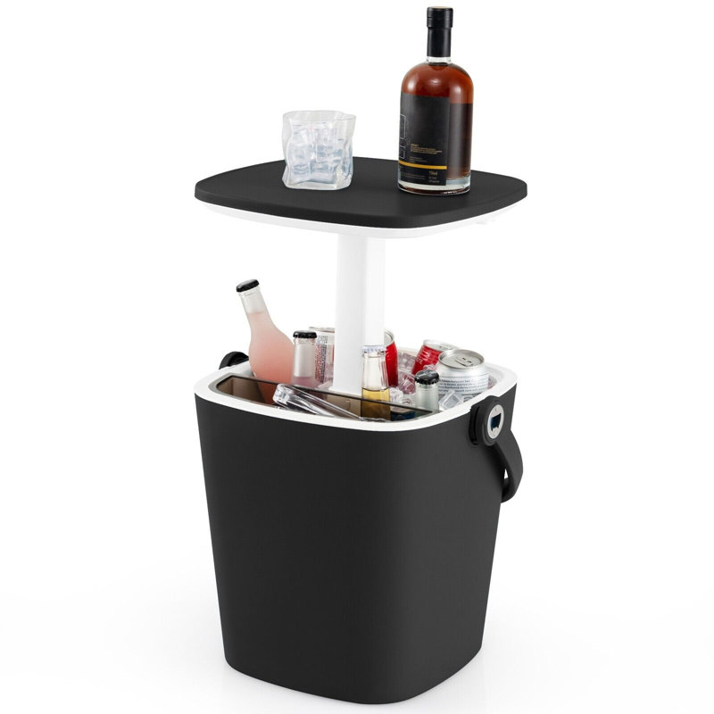 Baljinder Rectangular Extendable Outdoor Side Table , 35cm cm W 13.38cm cm D, Black