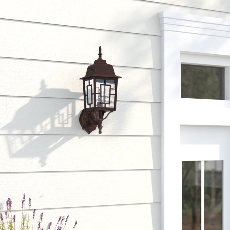 Rustic Bronze 17" Outdoor Dimmable Lantern Wall Light