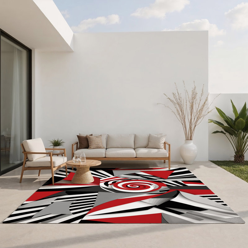 Ember Sphere Indoor And Outdoor Area Rug, Rectangle 1'6" x 2'6"