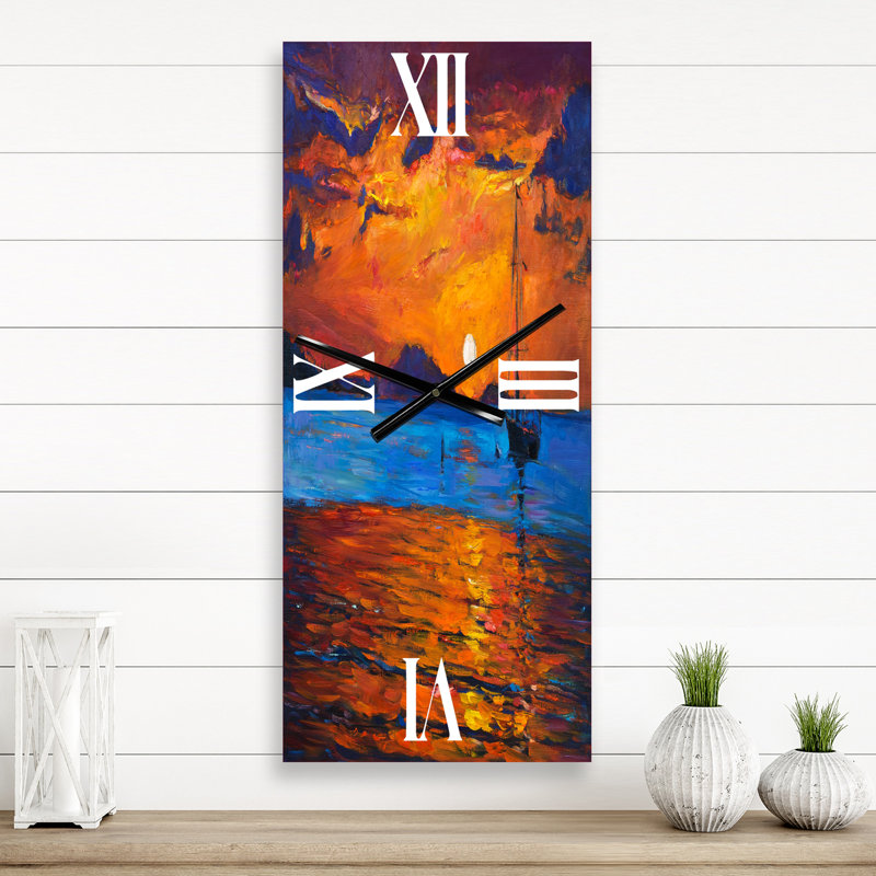 Horloge murale bateau pendant la soirée, Grand