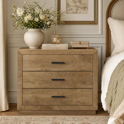 Extra Large Nightstand with 3 Drawers