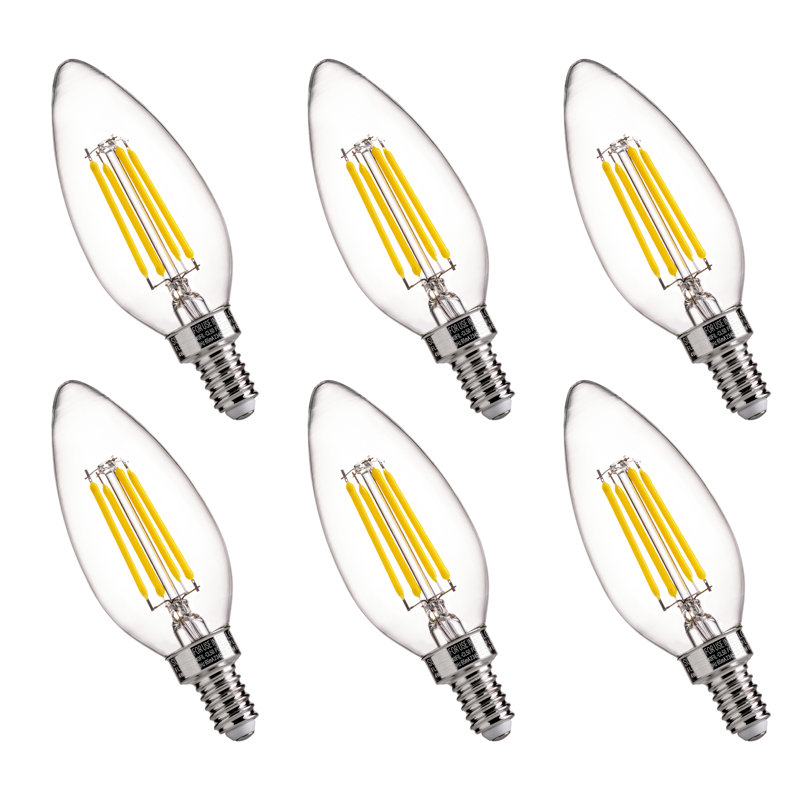 B10E12 40W Equivalent B10 E12/Candelabra Dimmable LED Bulb, 5000K, Day Light