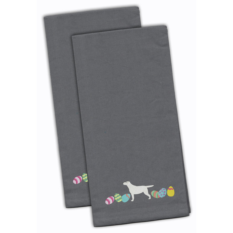 Serviette de cuisine de pâques à l’extracteur labrador, Gris, H 28 po x l 19 po x P 0,1 po