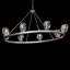 Lustre unique en forme de roue de chariot à 8 lumières avec accents de cristal Gatsby-66049724