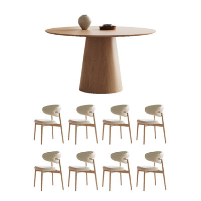 Log Style Solid Wood Dining Table