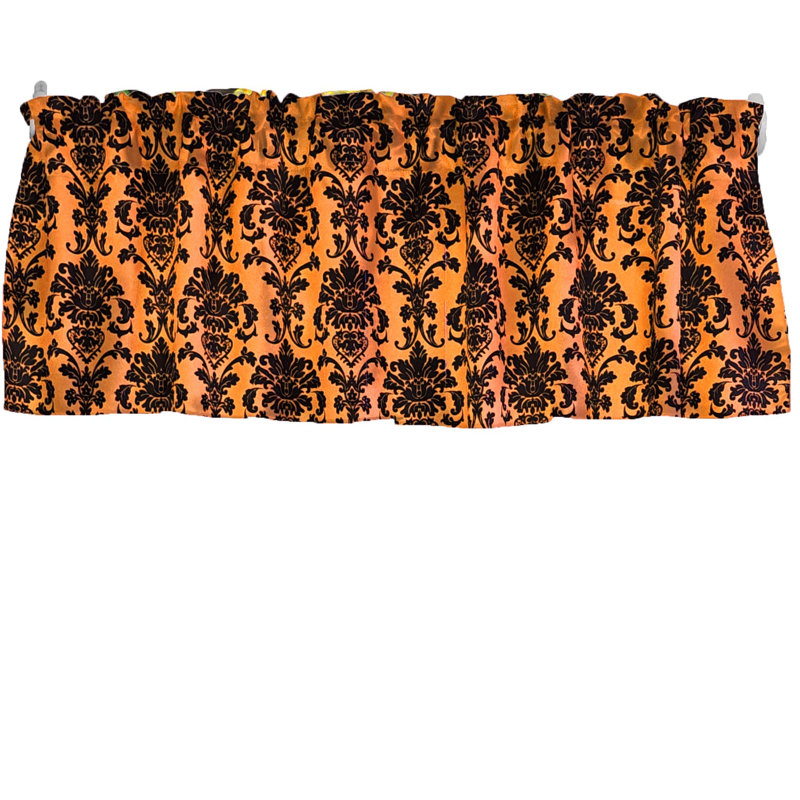 Cantonnière florale en damas 58 po, L 58 po x L 18 po, Orange