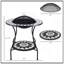 Table de salle à manger pour foyer d'extérieur durable de 30 po, bol à feu de bois rond 3-en-1, seau à glace de patio avec tablette de rangement, couvercle pare-étincelles pour barbecue, feu de camp, camping, mosaïque