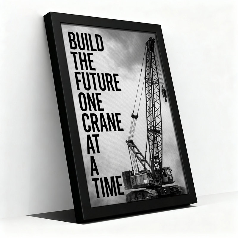 Art mural sur toile en noir et blanc avec texte en gras, H 24 po x l 16 po