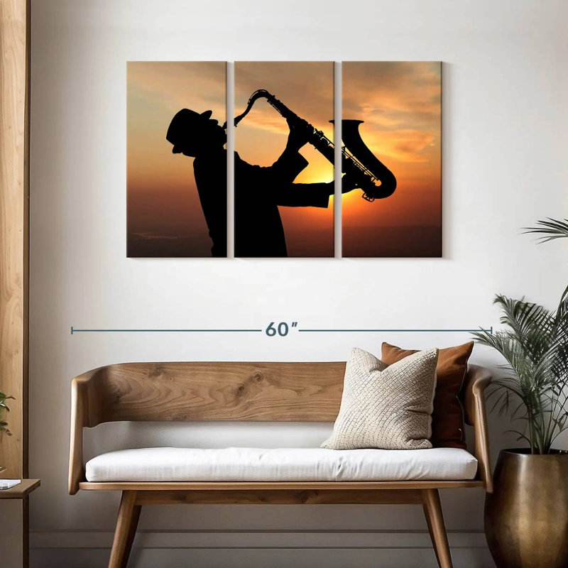 Abarca Man Playing Saxophone, 28" H x 45" W