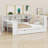 Wood Bed Frame with Storage Shelves, Drawers, LED Lighting & Charging Ports-1485783656