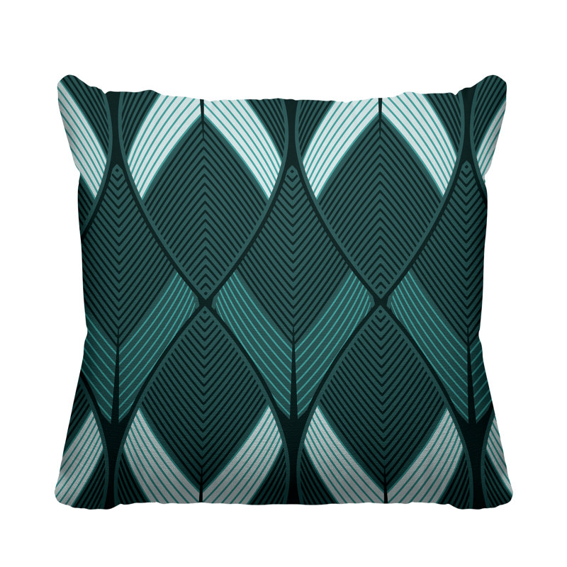 Coussin décoratif intérieur / extérieur Nora, L 19 po x H 19 po, Émeraude
