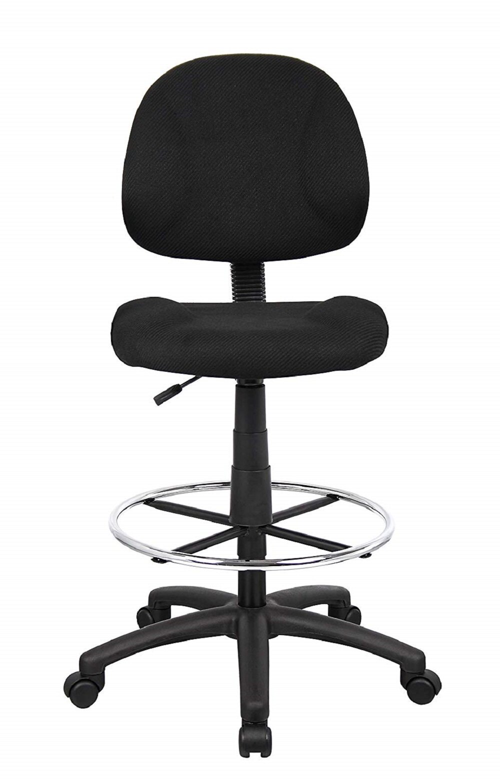 Gymax Swivel Drafting Chair Tall Office Chair w/ Adjustable Backrest - Black