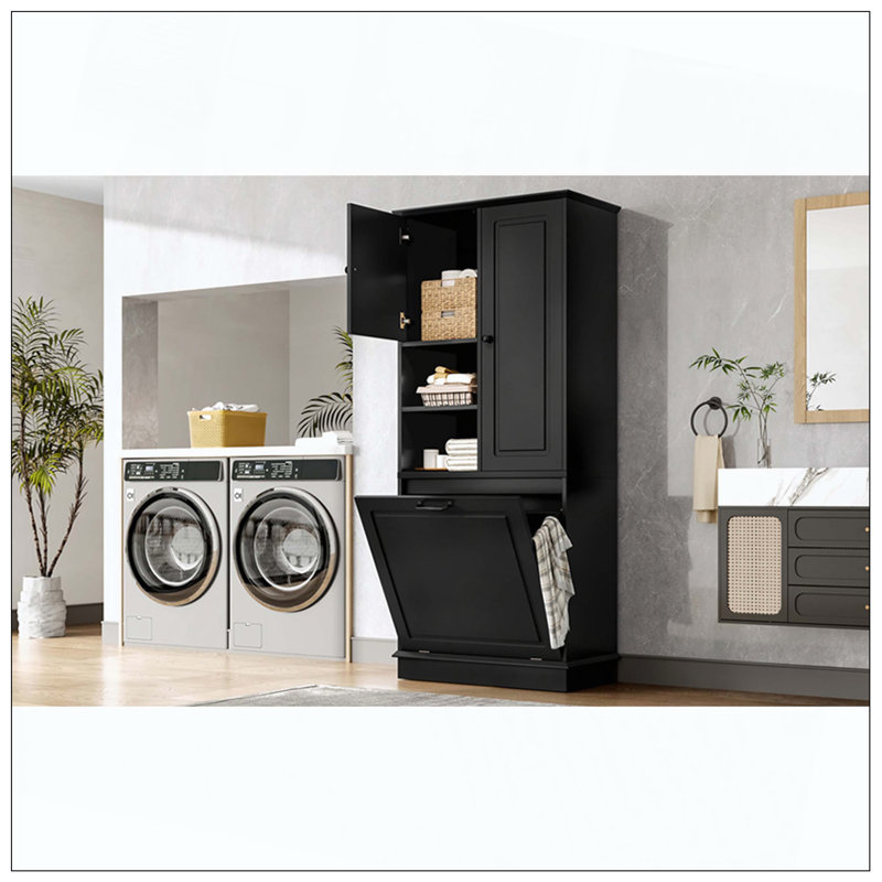 Armoire de rangement haute, Noir