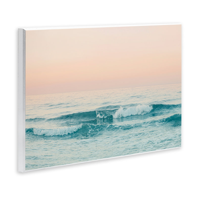 Art mural de Grèce, vagues de l'océan par Sissi et Seb, H 13 po x l 19 po