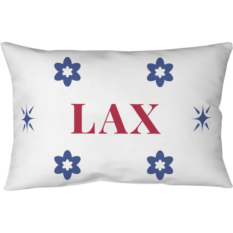 Coussin en molleton LA Colors - bleu, blanc, rouge - 20 po x 54 po