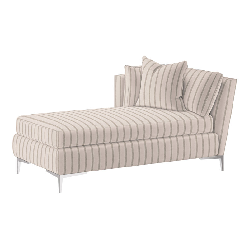 Aiden Chaise Lounge, Polished Stainless, Left Hand Facing, Perigold Improve Stucco